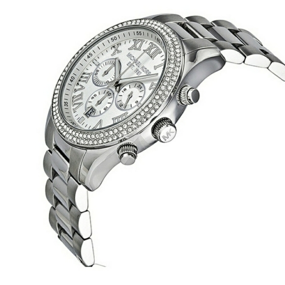 Wash Classic MK5667 Layton Chronograph Crystal Accented,Silver. - Picture 2 of 8